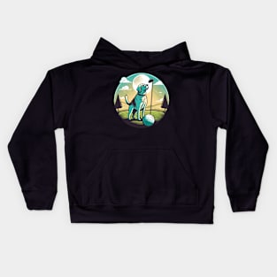 Golfer dog Kids Hoodie